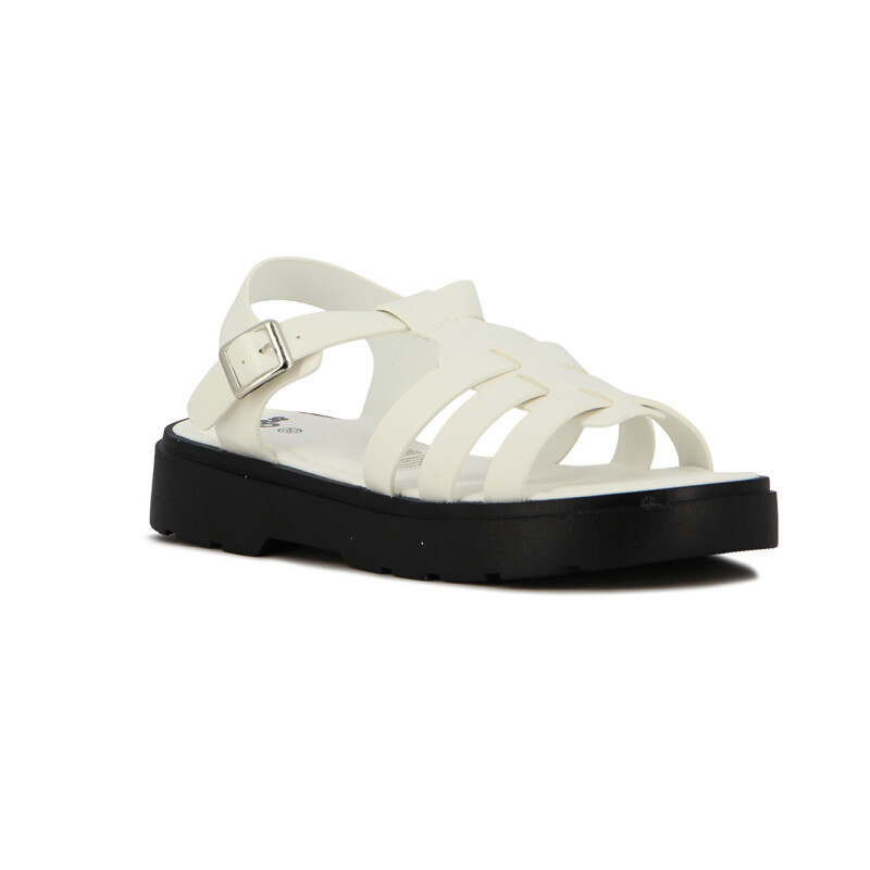 Sandalias Niña Angus Tres Tiras Y Hebilla Blanco