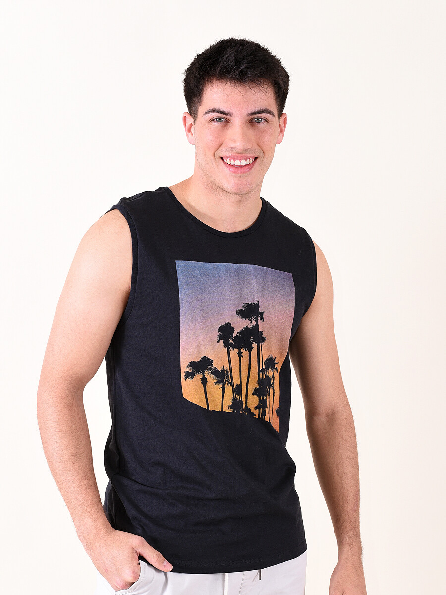 MUSCULOSA SUNSET - NEGRO 