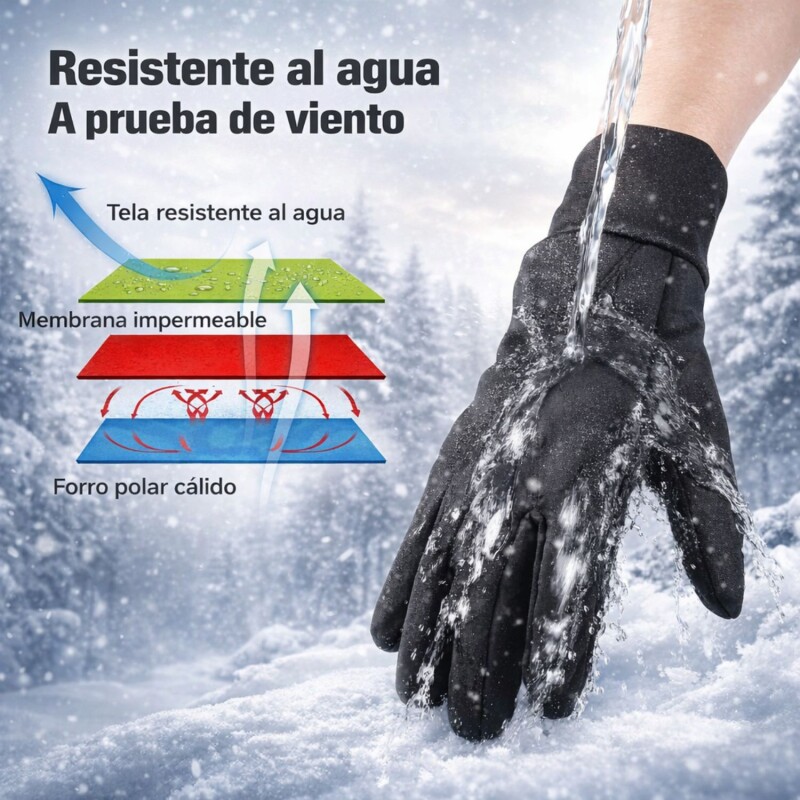 Guantes Termicos Tactiles Impermeable Antideslizante Abrigo Talle L