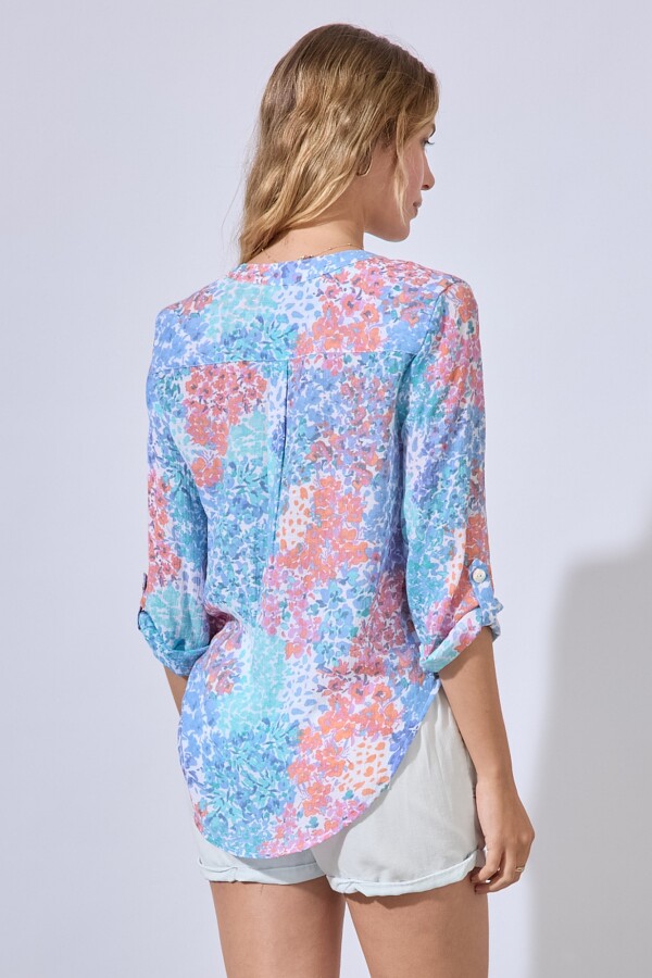 Blusa Gasa Print MULTI/ANARANJADO