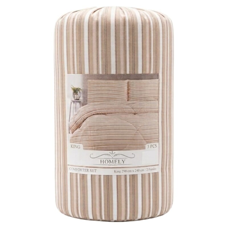 JGO EDREDON RAYA BEIGE KING 290X240CM 3PZ Unica