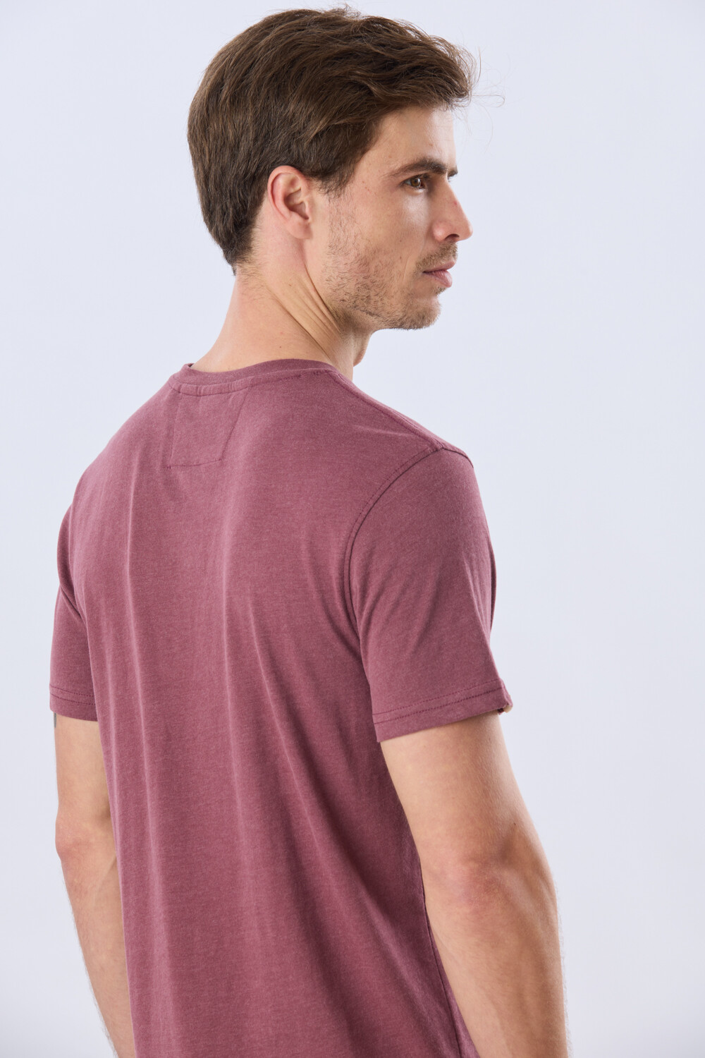REMERA LISA DE ALGODÓN Bordo Melange