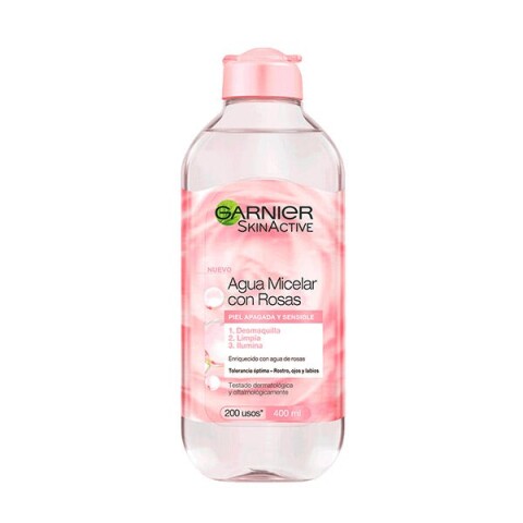 Agua Micellar Garnier Rosas 400 ml Agua Micellar Garnier Rosas 400 ml