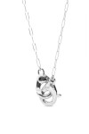 COLLAR LARGO BAÑADO EN PLATA CON MOSQUETÓN ENTRELAZADO Colgante