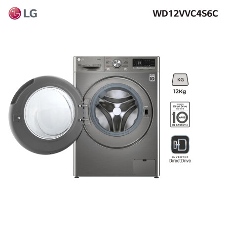 Lavasecarropas LG Inverter WD12VVC4S6C 12kg/7kg Gris Oscuro