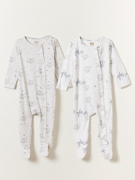 Pack x2 enterito pijama estampado Dumbo Blanco