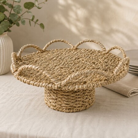 Base para Tortas con Pie de Fibra Natural 16x11cm Base para Tortas con Pie de Fibra Natural 16x11cm