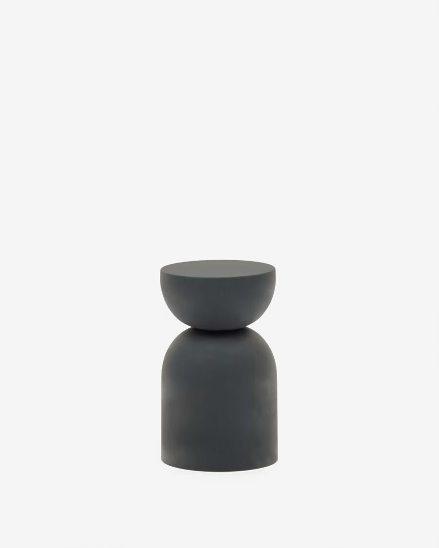 Mesa auxiliar Rachell de metal con acabado pintado negro mate Ø 30 cm