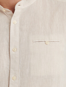 011954 CAMISA HARRINGTON LABEL LINO Natural