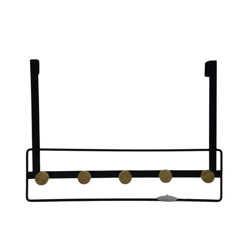 Perchero para puertas 5 colgadores NEGRO