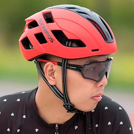 Rockbros - Casco para Bicicleta TS43 - Ultraligero. Reflectante. Aerodinámico. 3 Modos. Luz Trasera. 001
