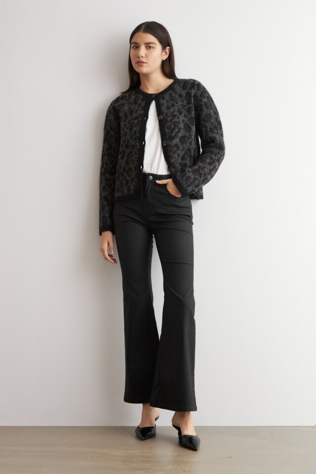 Cardigan animal print gris oscuro
