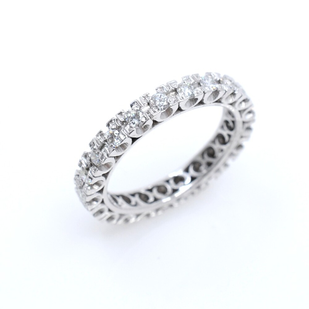Anillo sin fin en oro 18k blanco y brillantes Anillo sin fin en oro 18k blanco y brillantes