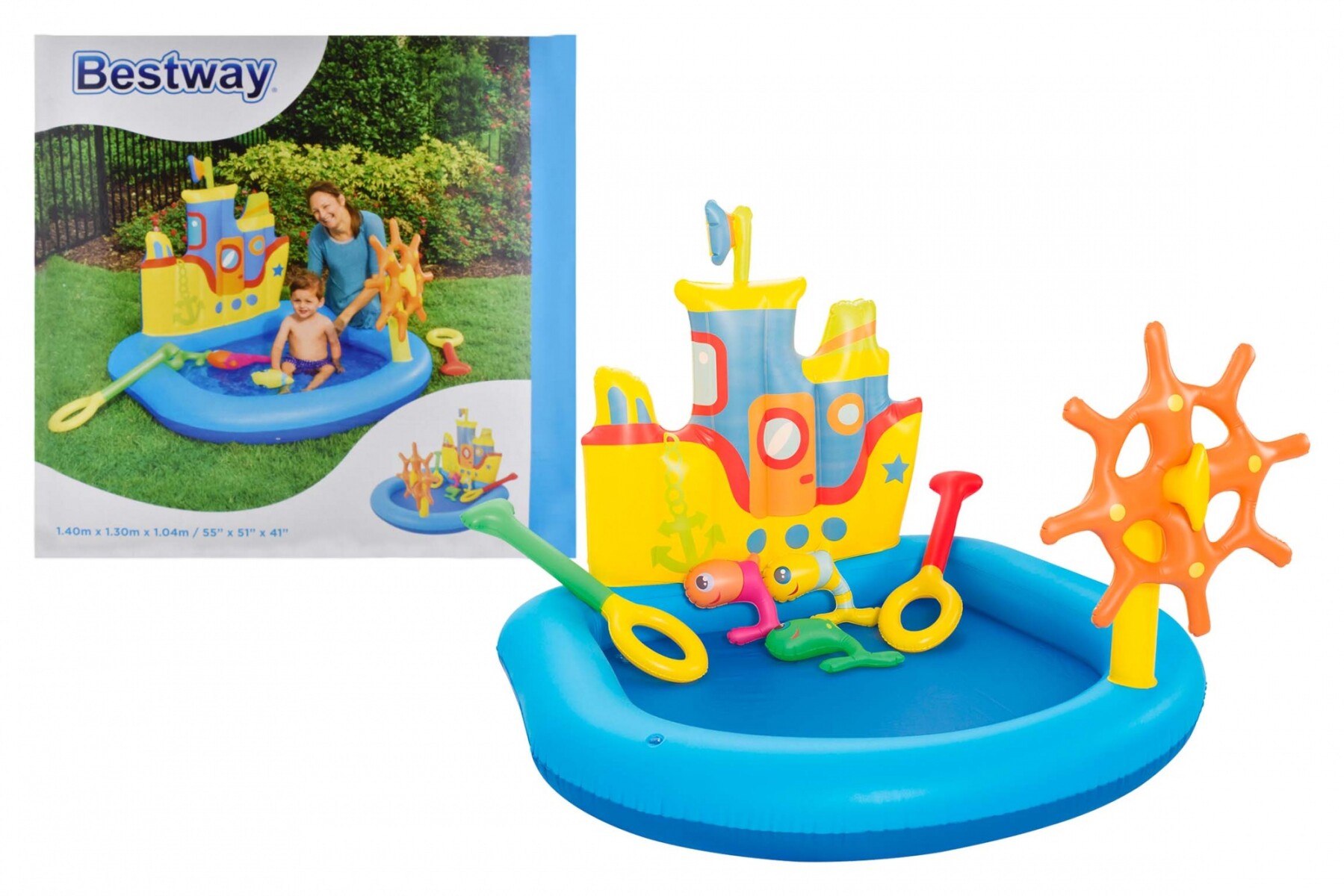 Piscina inflable interactiva Barco de pesca BESTWAY 