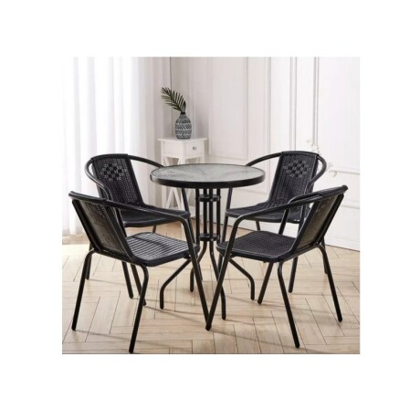 SET DE JARDIN MESA + 4 SILLAS RATTAN SINTETICO OCRE SET DE JARDIN MESA + 4 SILLAS RATTAN SINTETICO OCRE