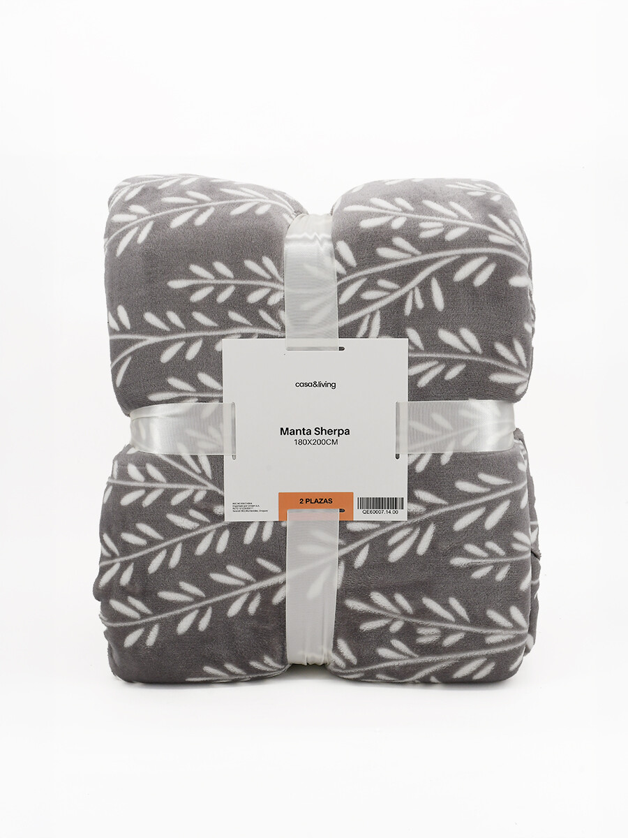 MANTA SHERPA PRINT 2 PLAZAS - GRIS (V) 