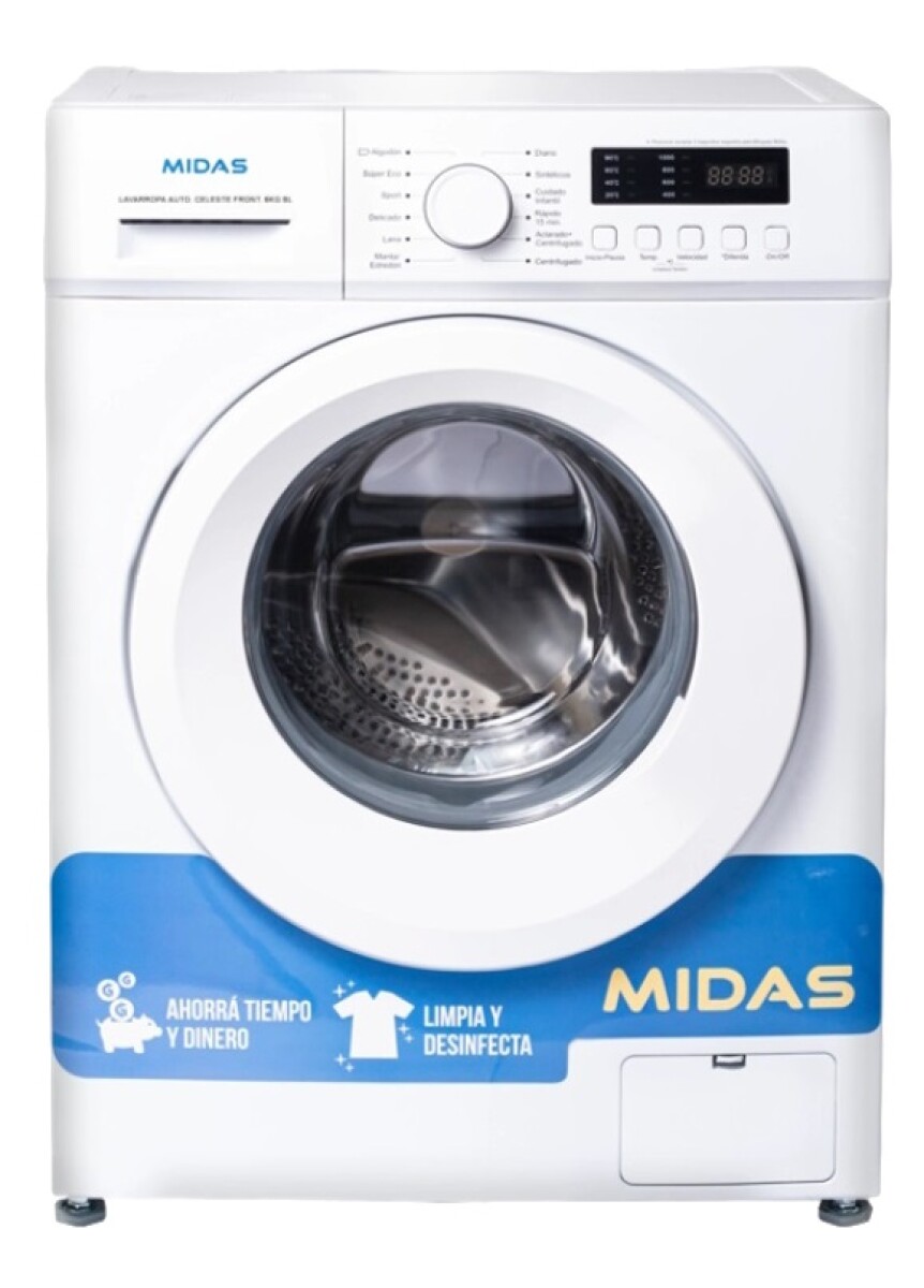 Lavarropas Automática Midas 6 kg CELESTE Carga Frontal 
