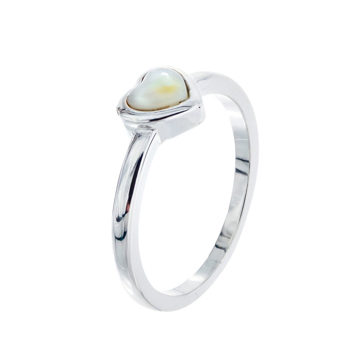 Anillo de plata 925 con nácar, CORAZON. 
