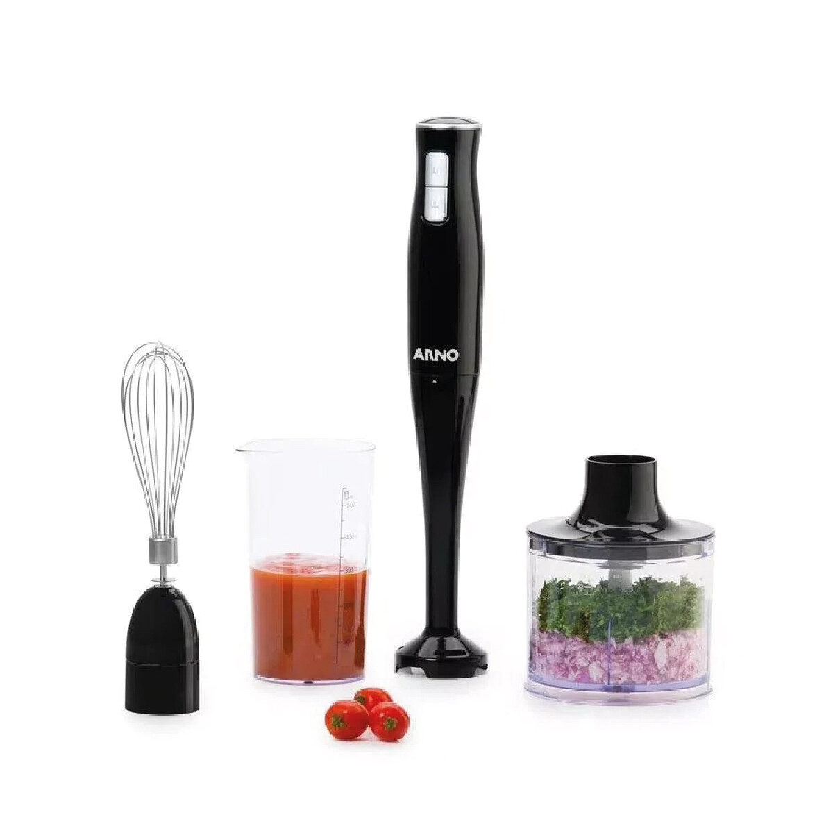 Mixer Arno 3 en 1 + vaso medidor | De acero inoxidable | Color negro. 