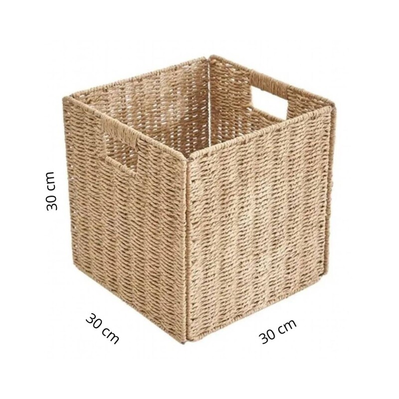 Canasto cubo organizador de ratán Canasto cubo organizador de ratán