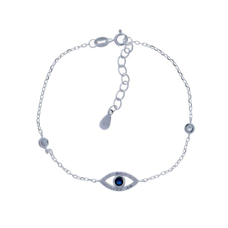 Pulsera De Plata 925 Con Circonia Ojo Turco