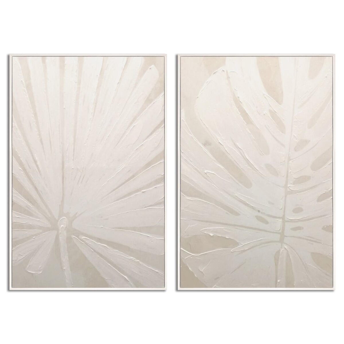 SET 2 CUADROS 40x60cm MARCO PINTURA PLANTAS 