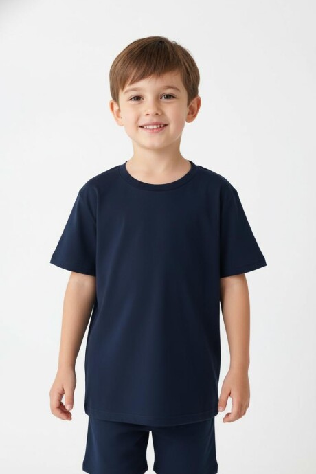 Remera Básica Infantil en Algodón Azul