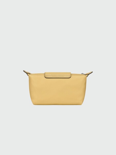 Longchamp -Neceser de cuero con cierre Amarillo Pastel