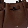 Cartera de mano Marble en efecto cuero graneado Marron