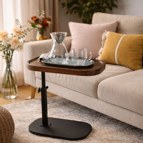 Mesa Auxiliar Lateral Altura Regulable con base en MDF con Detalle detalles de Bordes Mesa Auxiliar Lateral Altura Regulable con base en MDF con Detalle detalles de Bordes