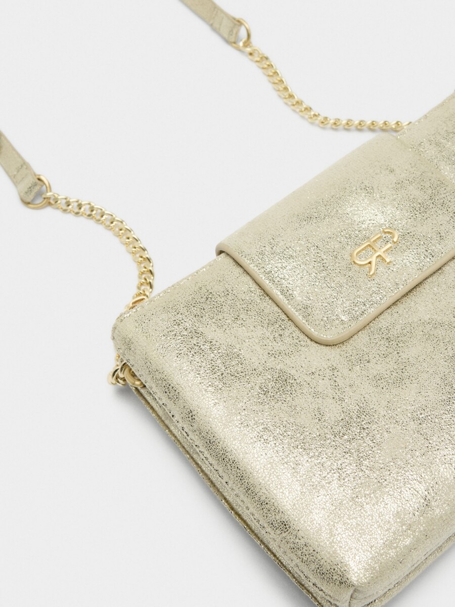 Bolso Bandolera De Metalizado dorado