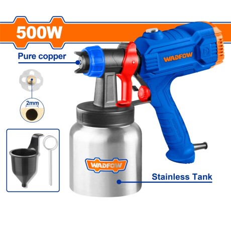 EQUIPO PISTOLA DE PINTAR 500W 800ML BOQUILLA COBRE WADFOW WE 001