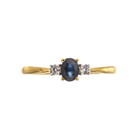 Anillo de oro 9 ktes con Zafiro y circonias Anillo de oro 9 ktes con Zafiro y circonias