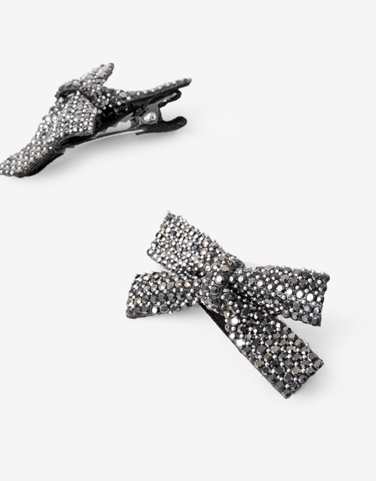 Horquillas con Accesorios Strass Set De Horquillas Con Strass - Plateado Hematite