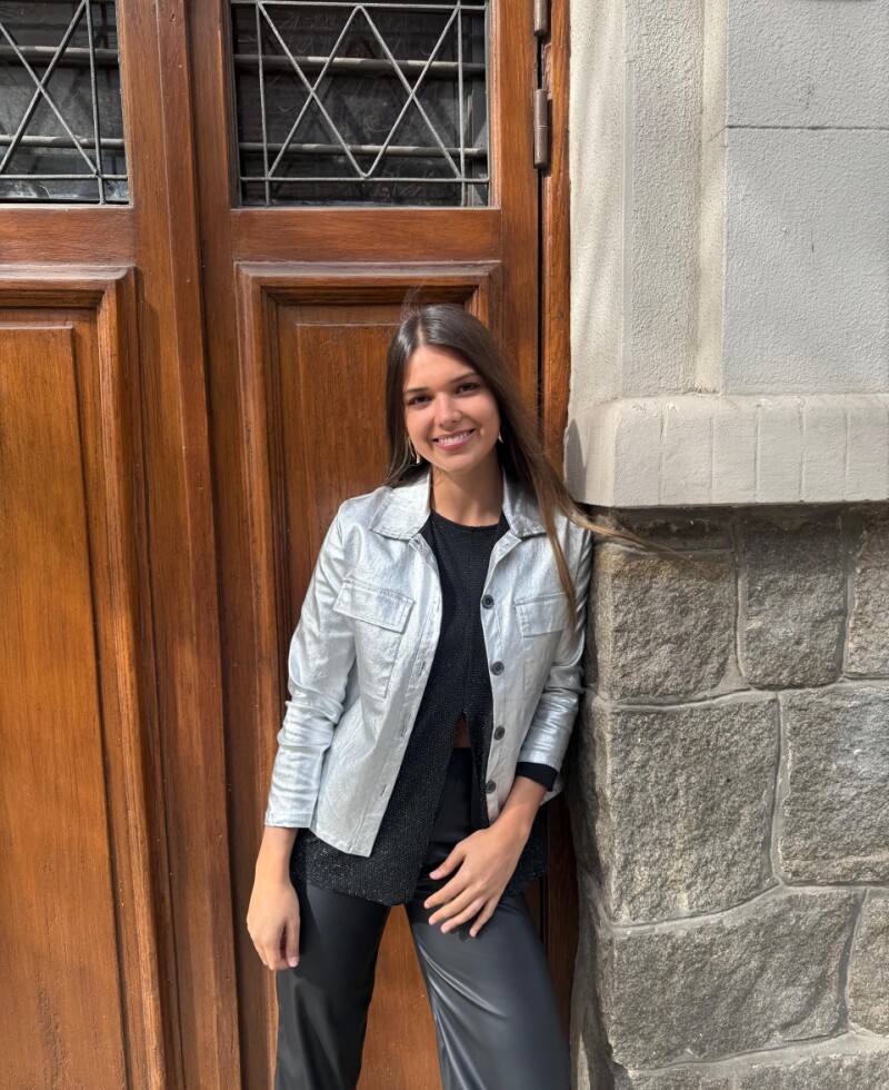Chaqueta metalizada Plata