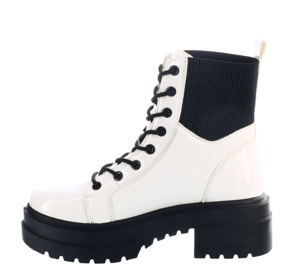 Bota borcego MURAN de charol Off White