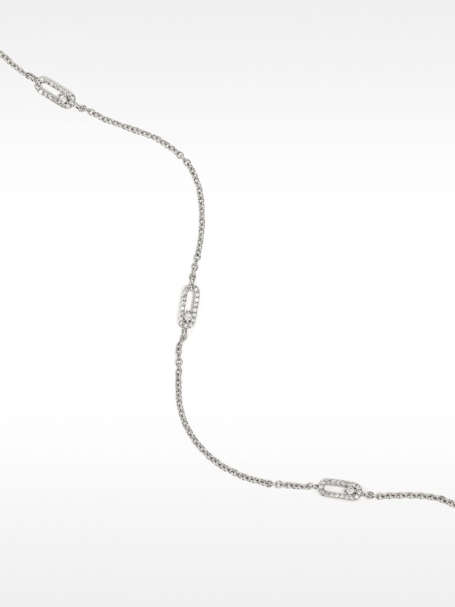 Collar Corto Con Circonitas plateado