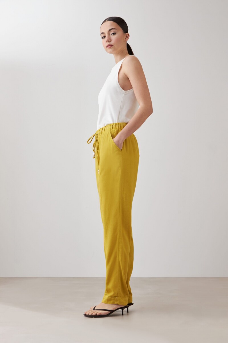 Pantalón pijama de lino pistacho