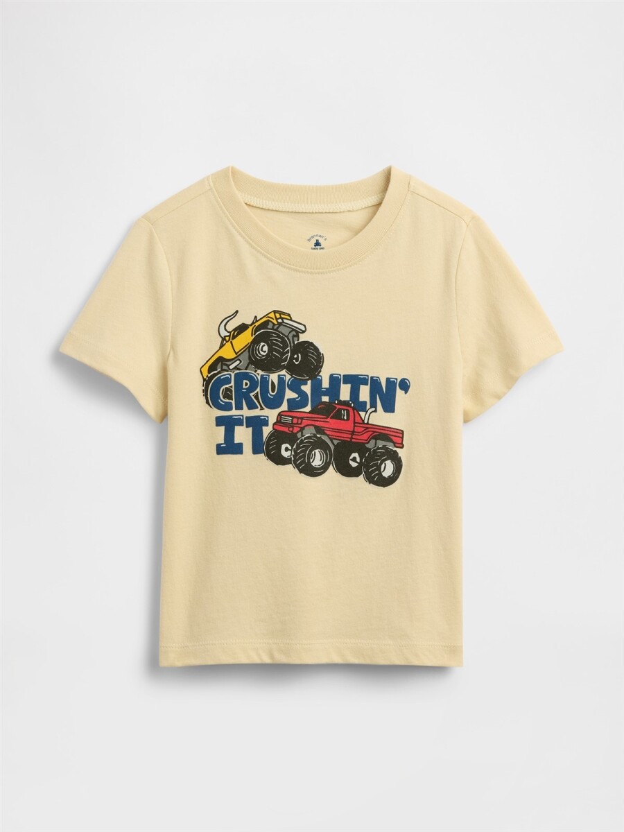 Remera Logo Gap Toddler Niño - Light Cream 