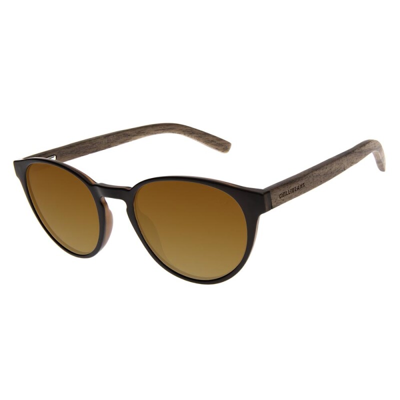 Lentes De Sol New Retro Redondo - Unisex Dorado/marrón
