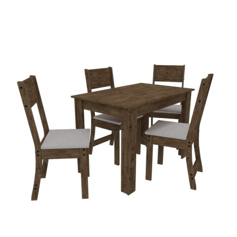 Juego de comedor Karla de 4 Sillas y una Mesa Rectangular Marrón Lino Juego de comedor Karla de 4 Sillas y una Mesa Rectangular Marrón Lino