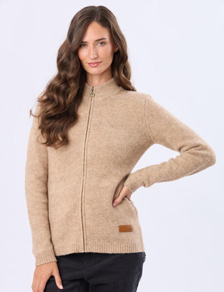 CAMPERA TEJIDA DE ABRIGO Tostado