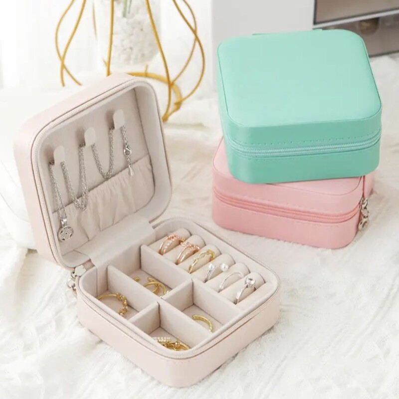 Joyero Alhajero Estuche Organizador Joyas Anillos Pulseras Color blanco