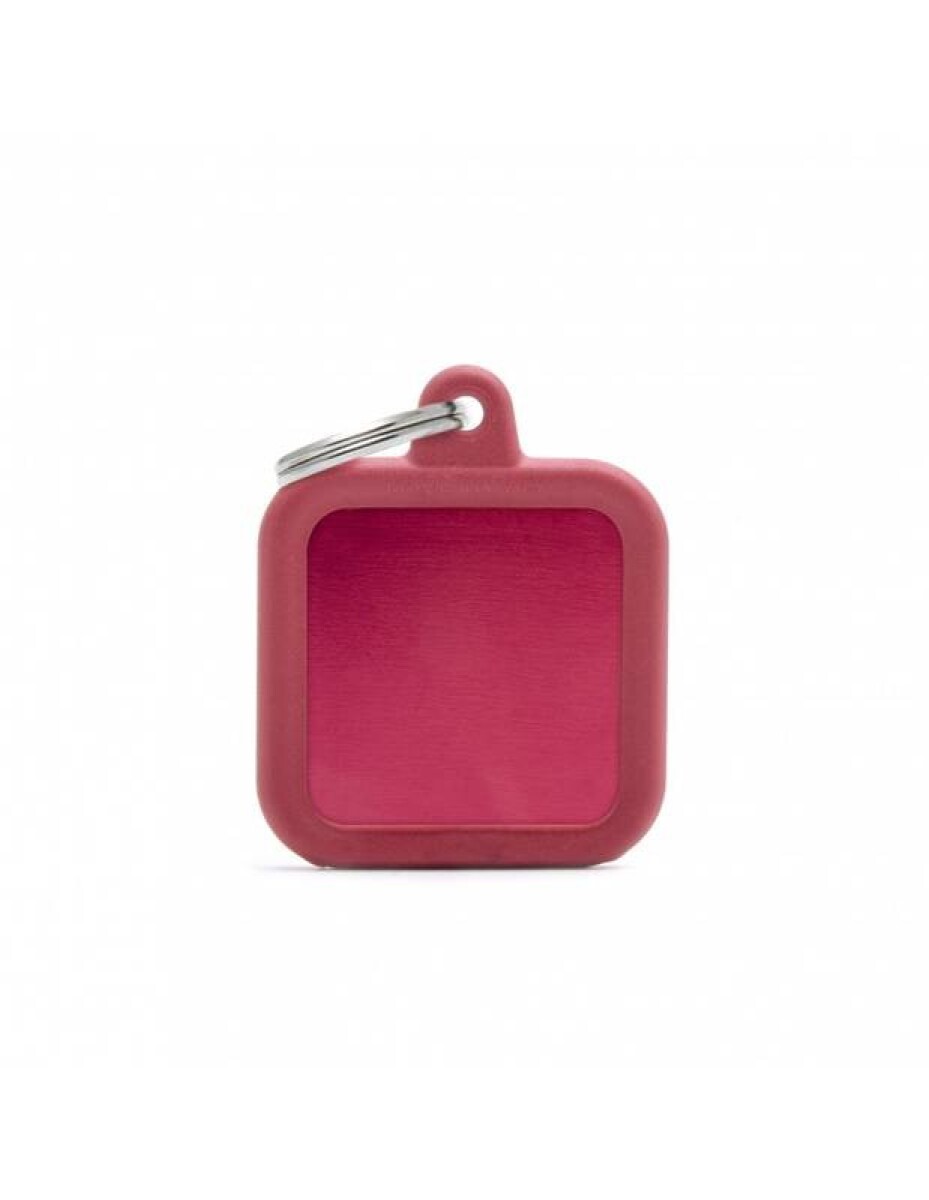 HTA03RED - CUADRADO ALUMINIO ROJO GOMA ROJA 