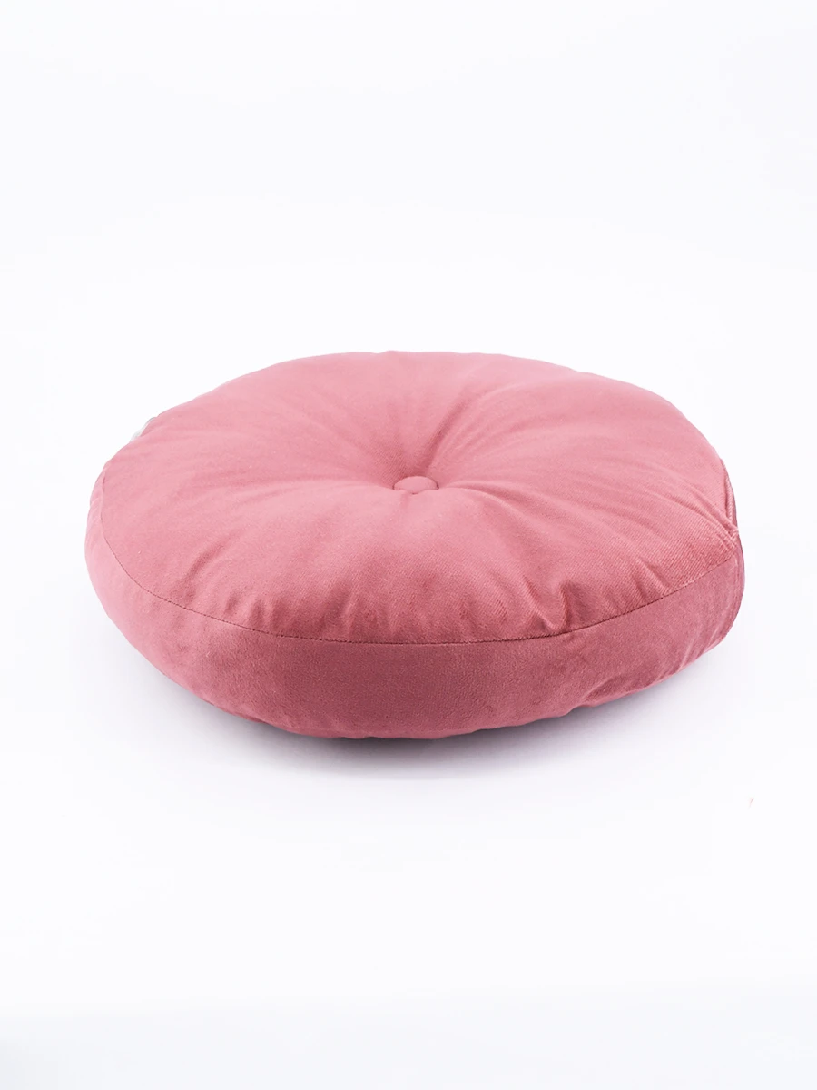 ALMOHADON VELVET REDONDO - ROSADO 