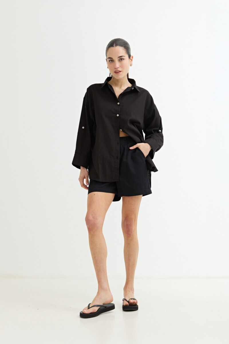 Camisa lisa básica NEGRO