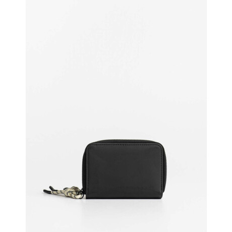 Billetera De Cuerina Con Doble Cierre Negro