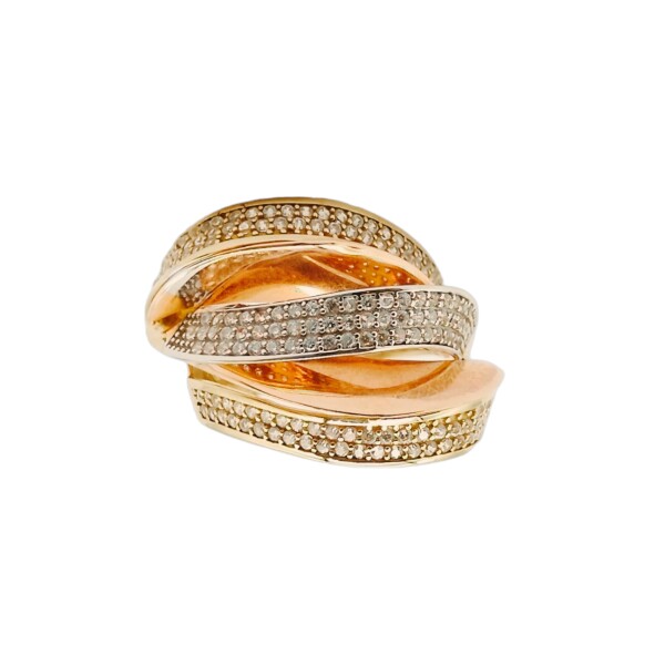 Anillo Tiras -Oro bajo-Piedra Zirconia-AN8215 sinpiedra