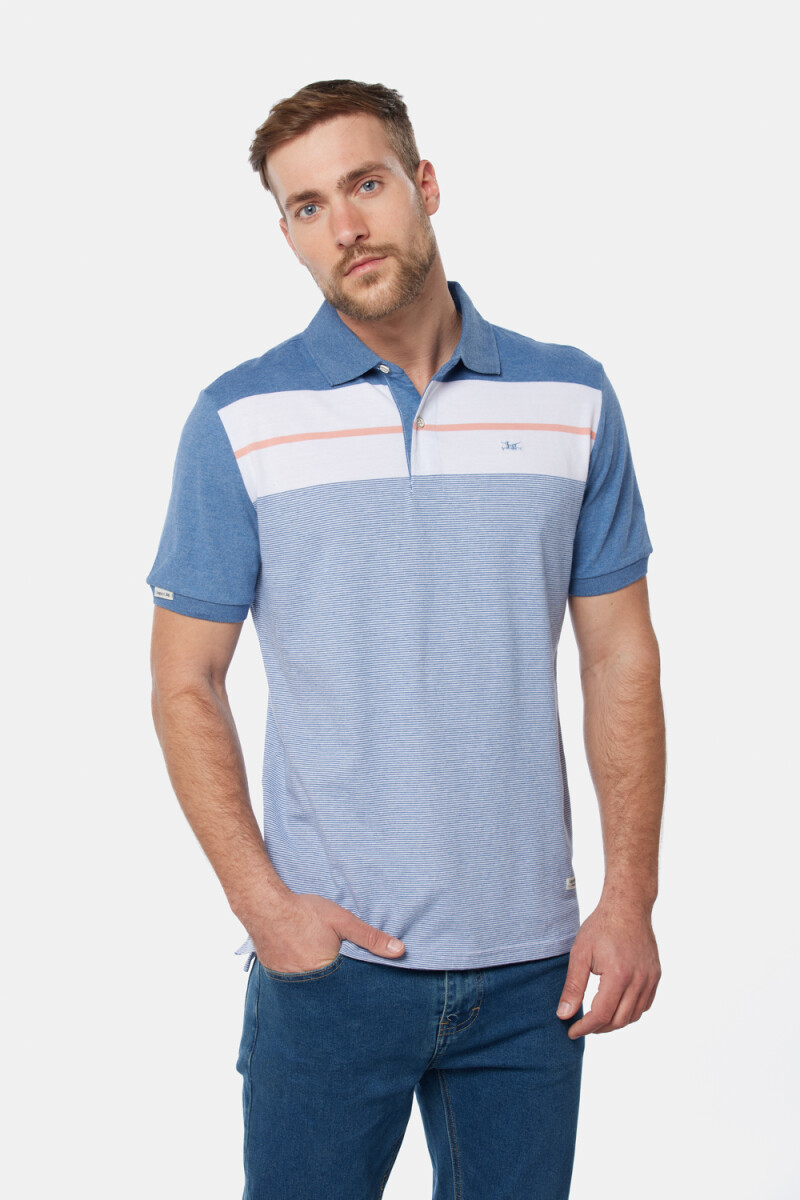 POLO JERSEY RAYADA - Piedra 