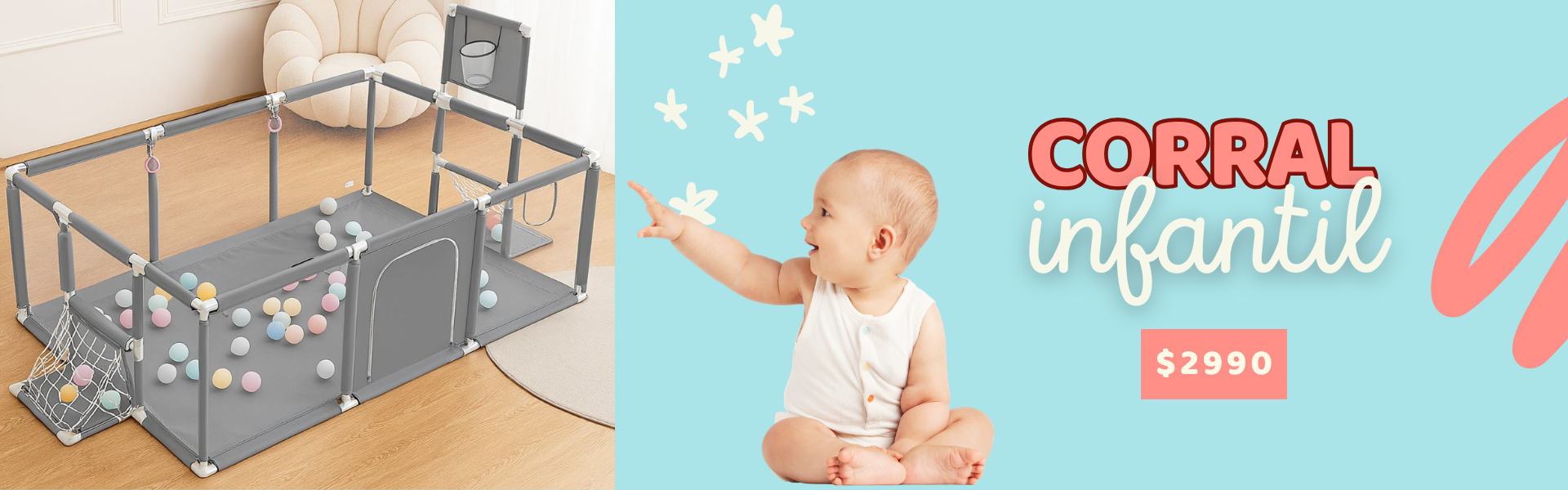 Corralito de seguridad infantil rectangular